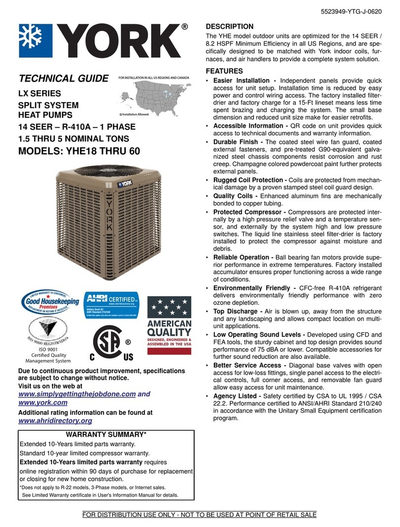 York LX series Quick start guide
