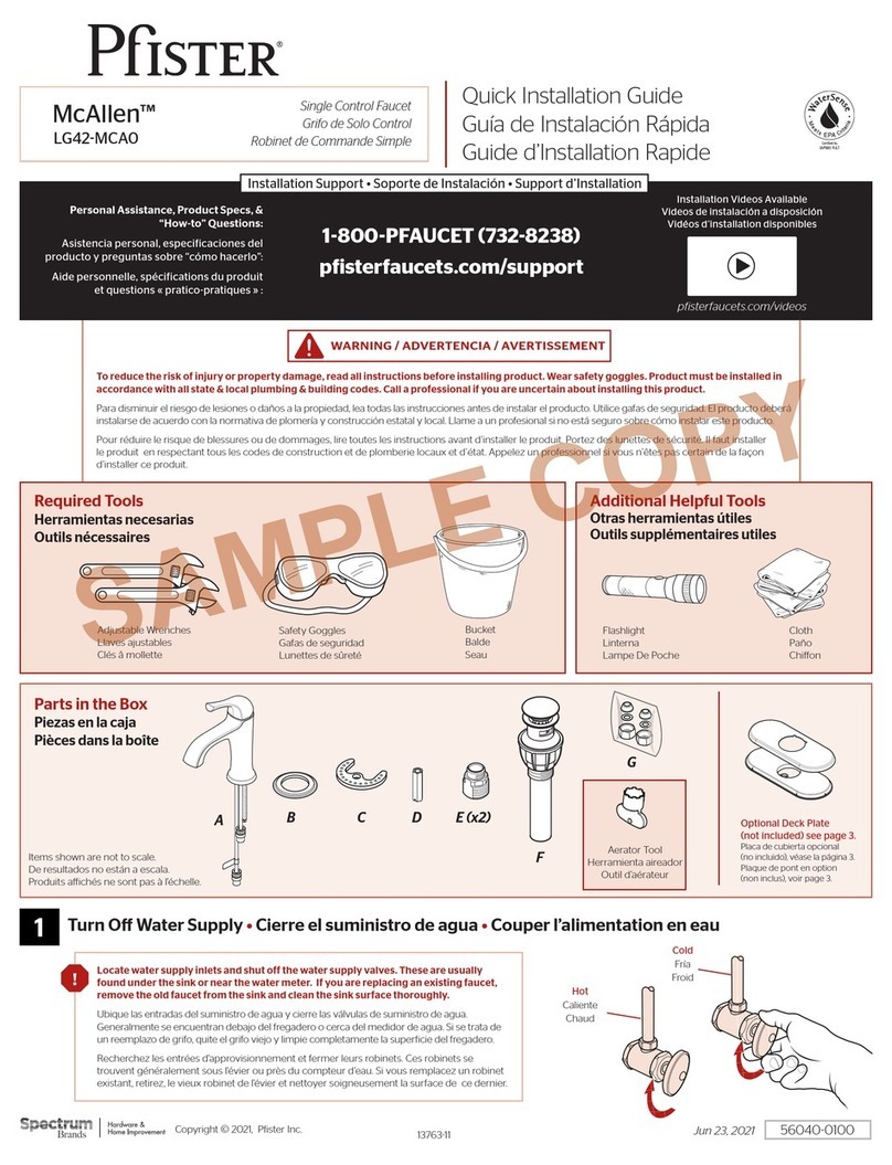 Spectrum Brands Pfister McAllen LG42-MCA0 Quick installation guide