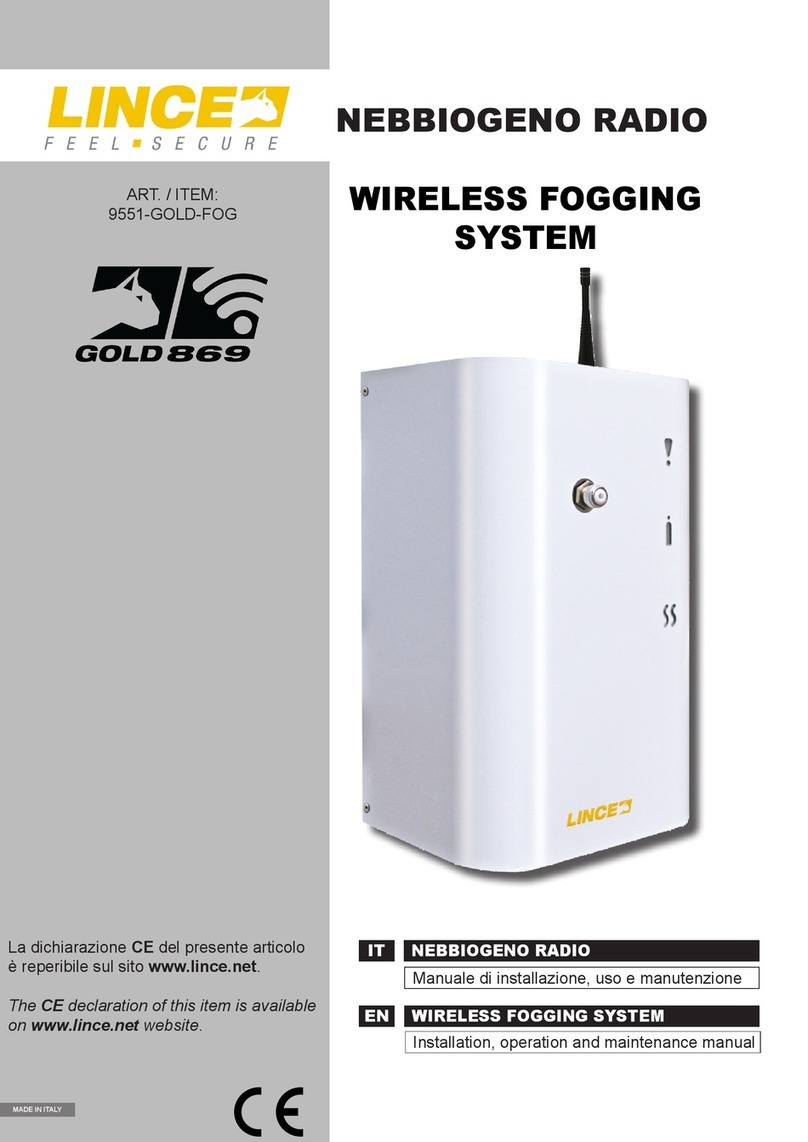 Lince GOLD 869 9551-GOLD-FOG Installation, operation and maintenance manual Lince GOLD 869 9551-GOLD-FOG Installation, operation and maintenance manual