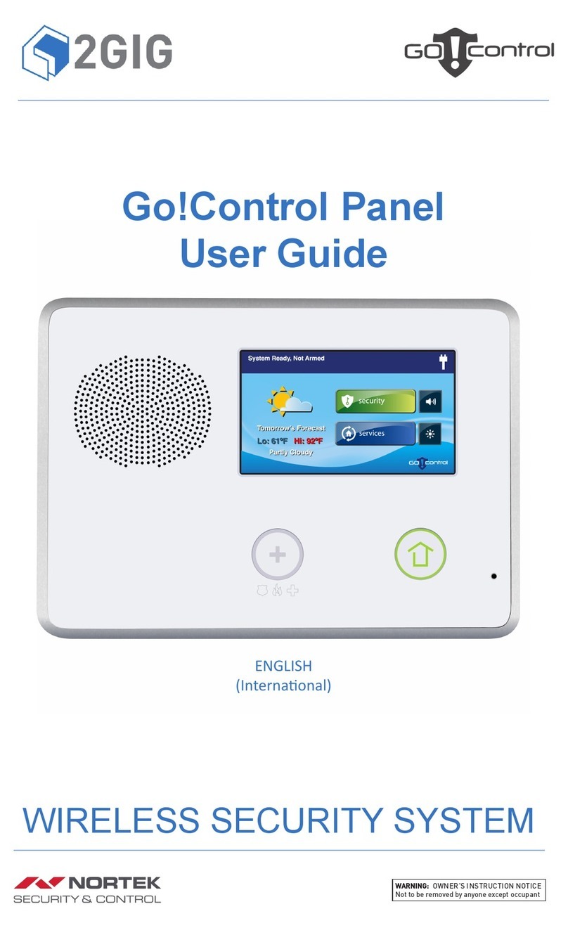 2gig Technologies Go!Control Panel User manual