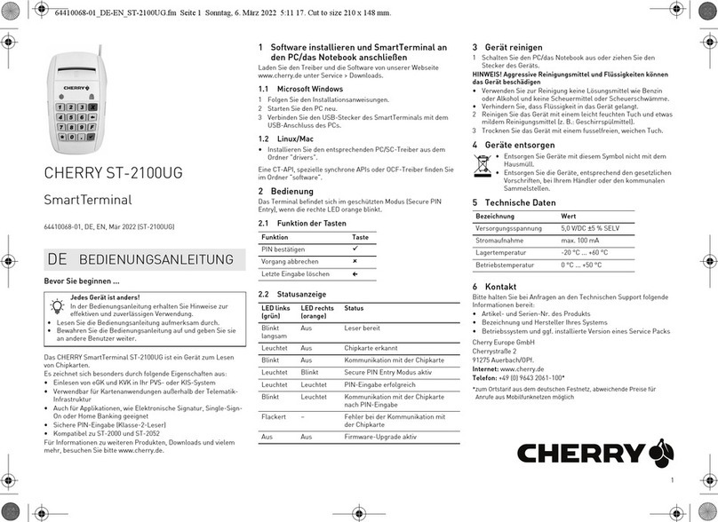 Cherry ST-2100UG operating manual