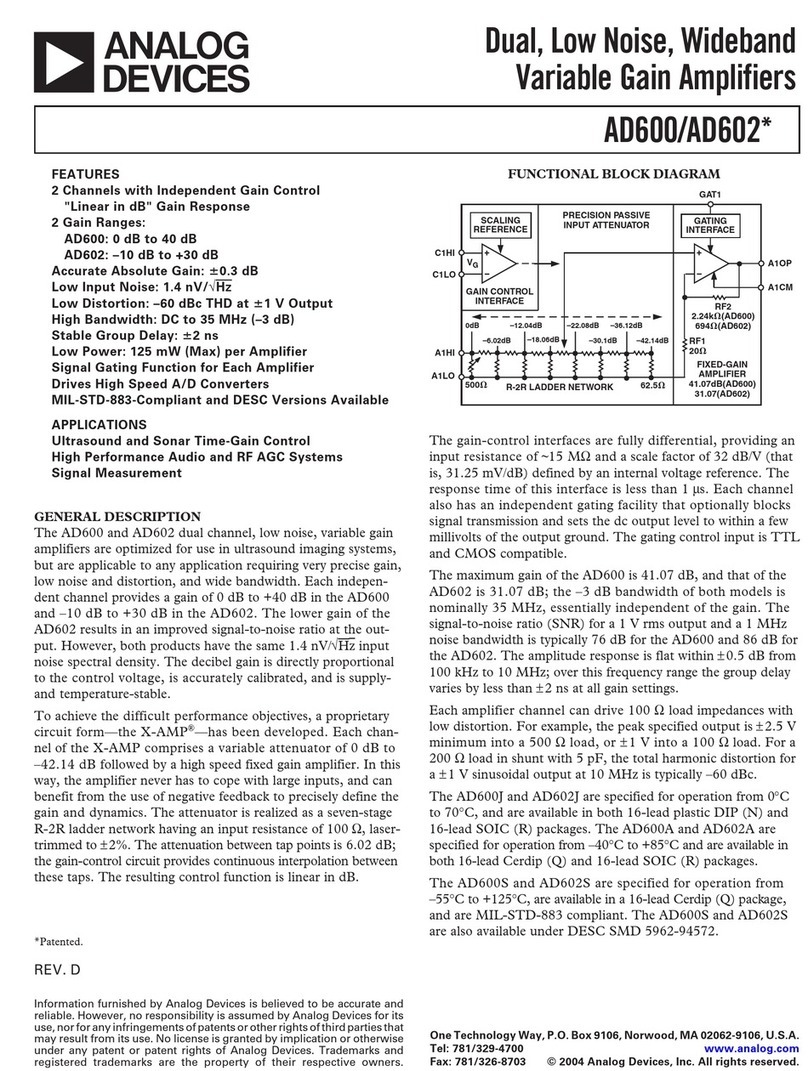 Analog Devices AD600 User manual