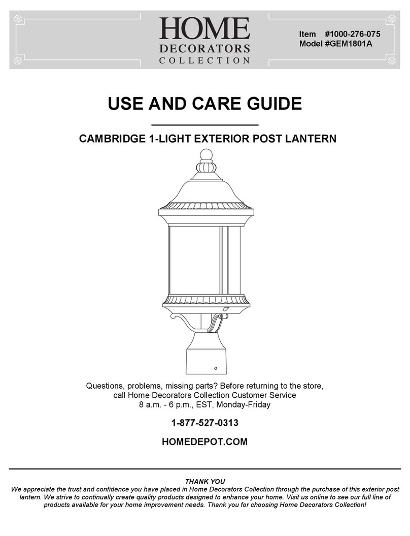 Home Decorators Collection CAMBRIDGE GEM1801A Use and care guide