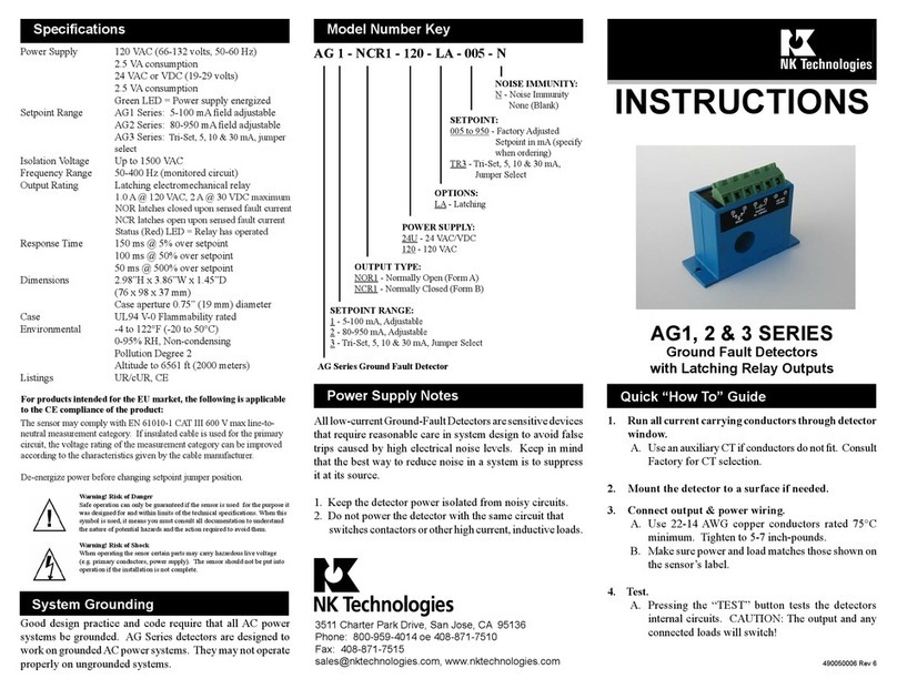 NK TECHNOLOGIES AG1 Series User manual