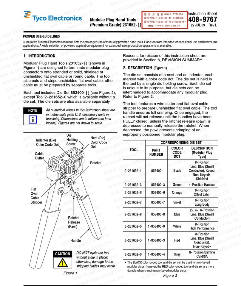 Tyco Electronics 2-231652-1 instruction sheet