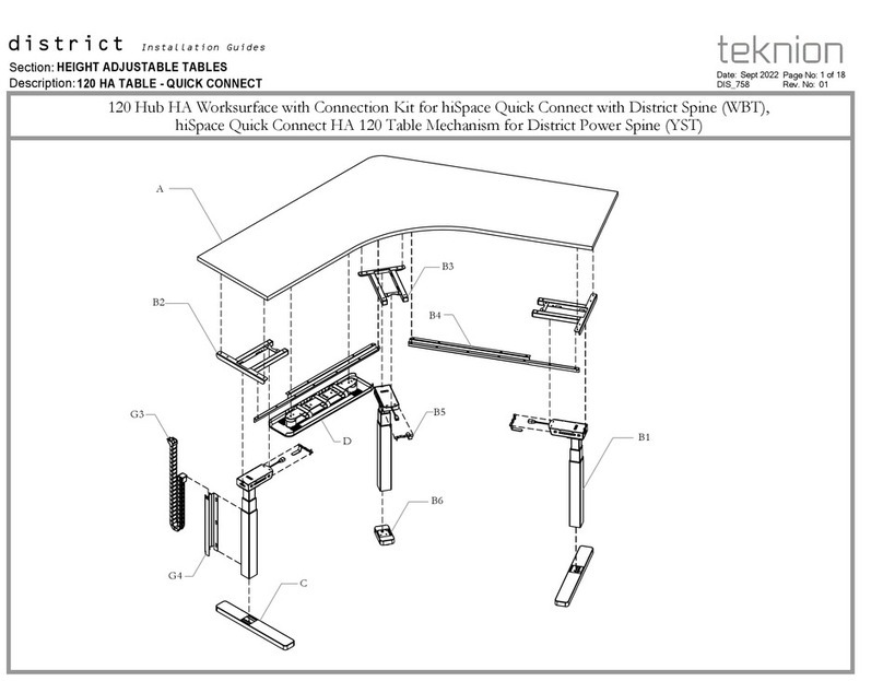 Teknion district 120 Hub HA Worksurface with Connection Kit for hiSpace Quick Connect with District Spine... User manual Teknion district 120 Hub HA Worksurface with Connection Kit for hiSpace Quick Connect with District Spine... User manual