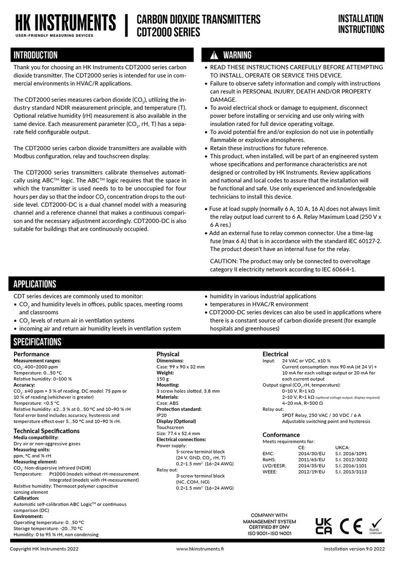 HK Instruments CDT2000 Series quick start guide HK Instruments CDT2000 Series quick start guide