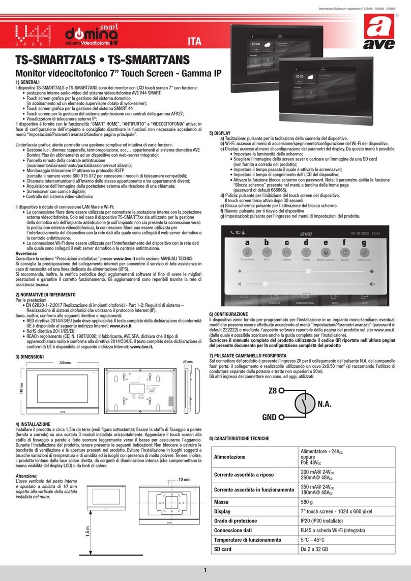 AVE domina smart TS-SMART7ALS instruction manual