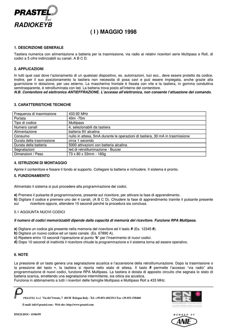PRASTEL RADIOKEYB instructions