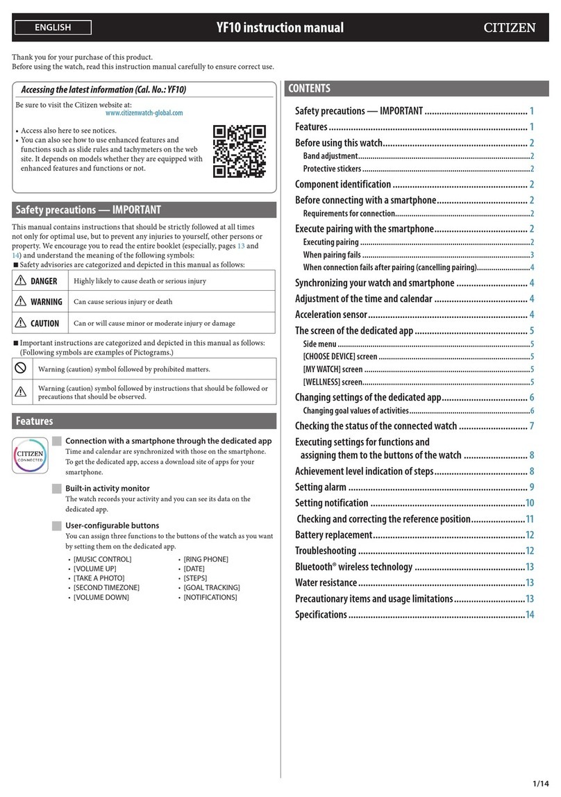 Citizen YF10 User manual