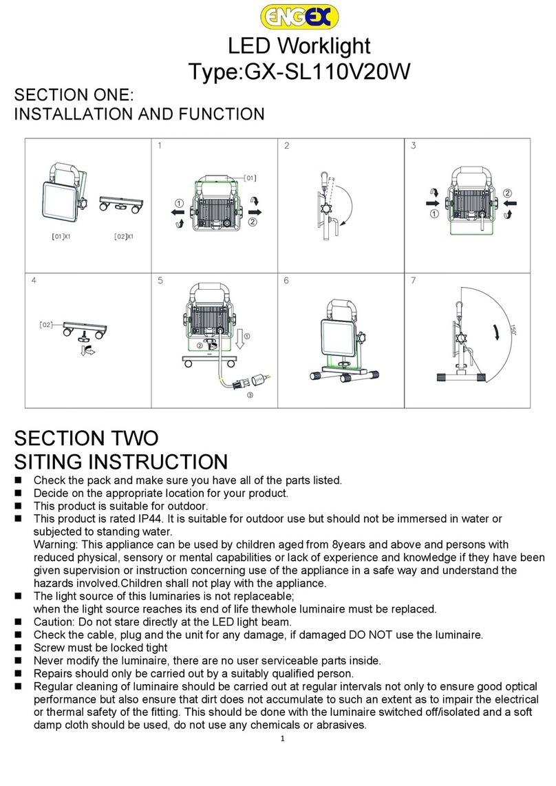 Engex GX-SL110V20W Installation and Function Instructions