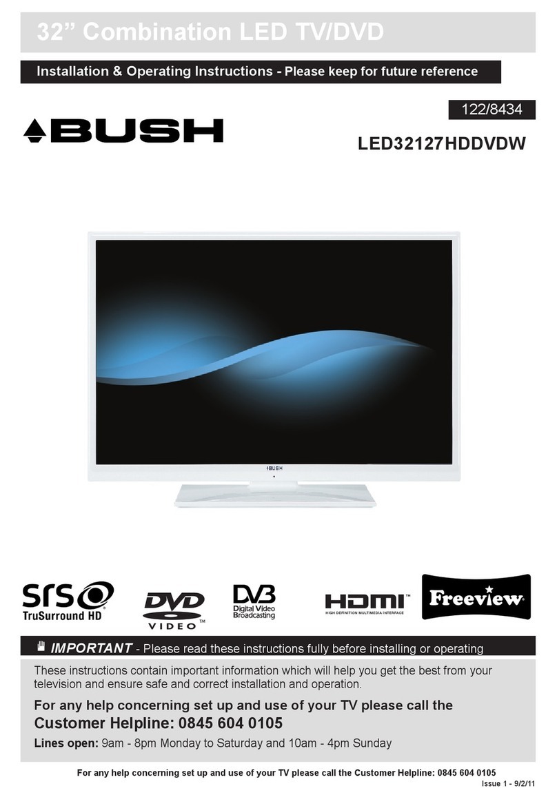 Bush LED32127HDDVDW Installation & operating instructions
