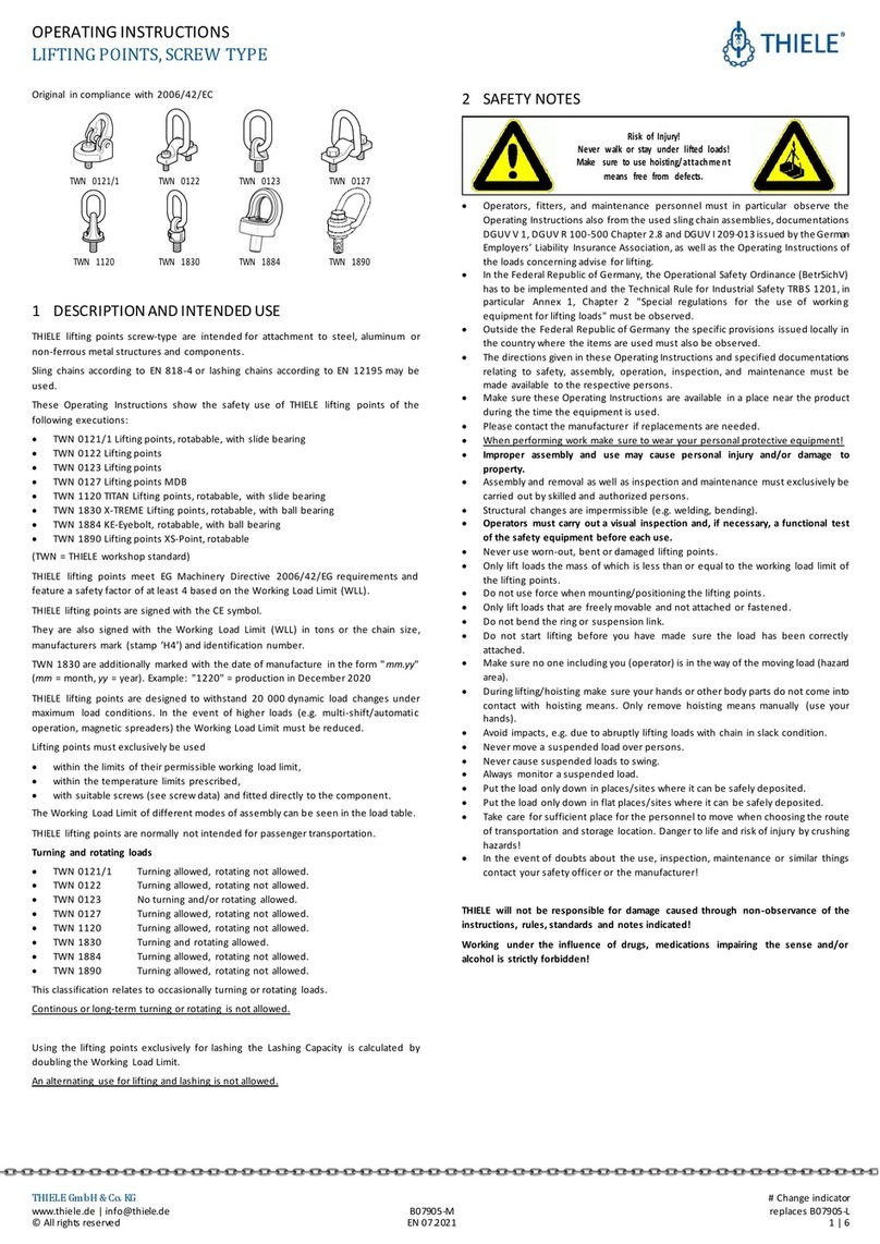 Thiele TWN 0121/1 User manual