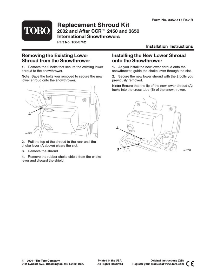 Toro 108-3752 installation instructions