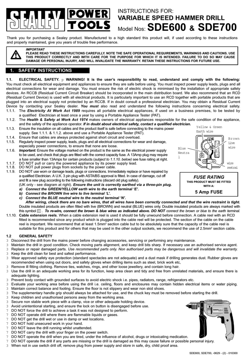 Sealey SDE600 User manual