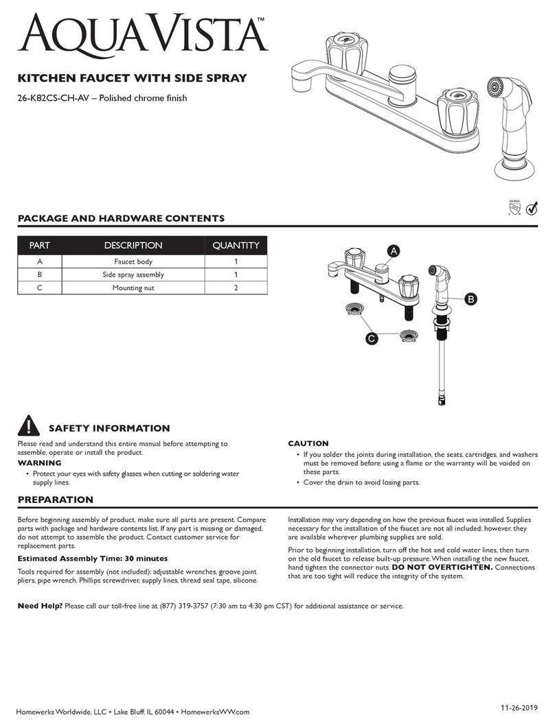Homewerks Worldwide AquaVista 26-K82CS-CH-AV installation instructions