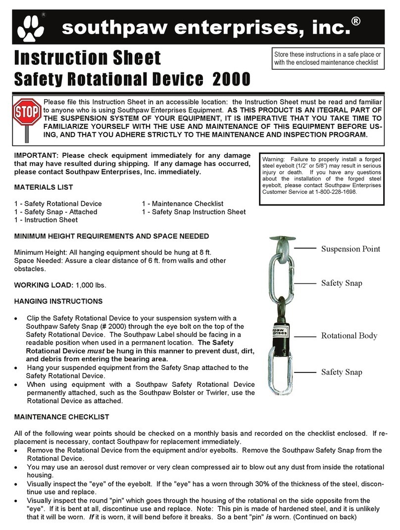 southpaw enterprises 2000 instruction sheet