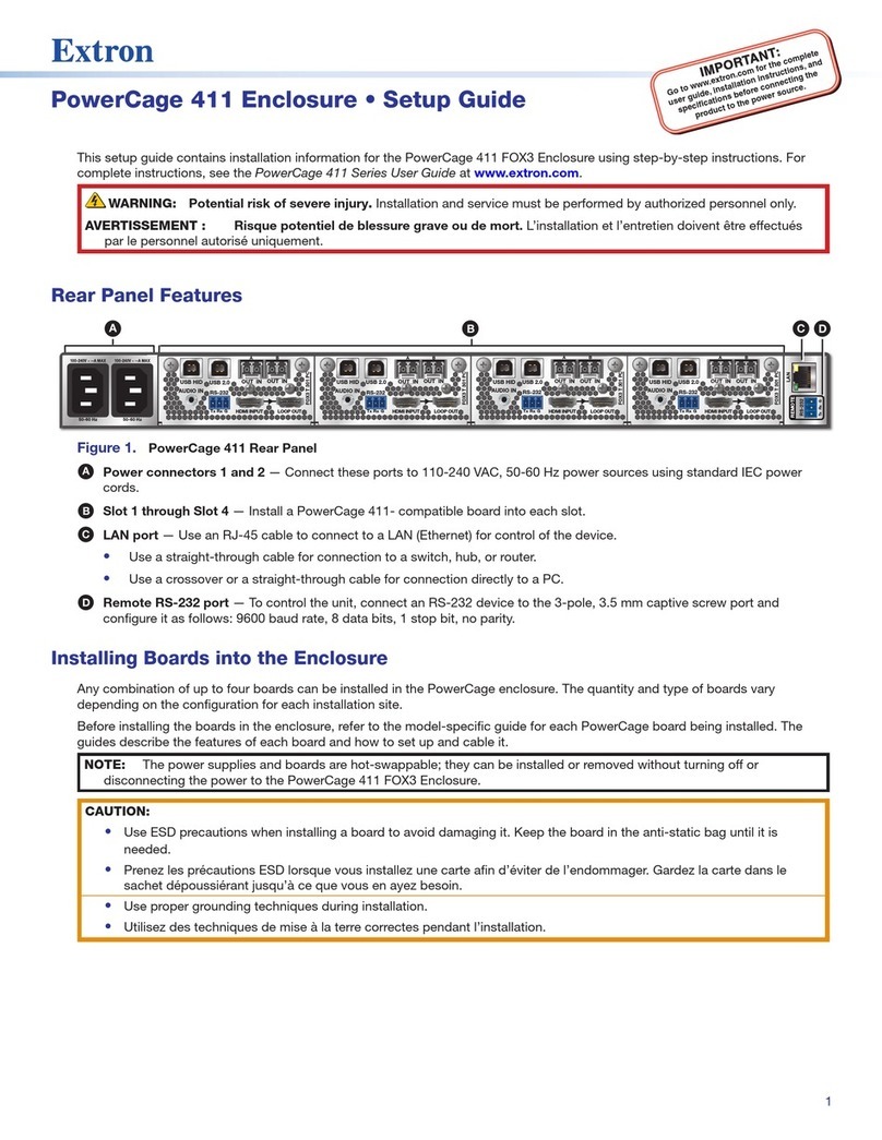 Extron electronics PowerCage 411 User manual