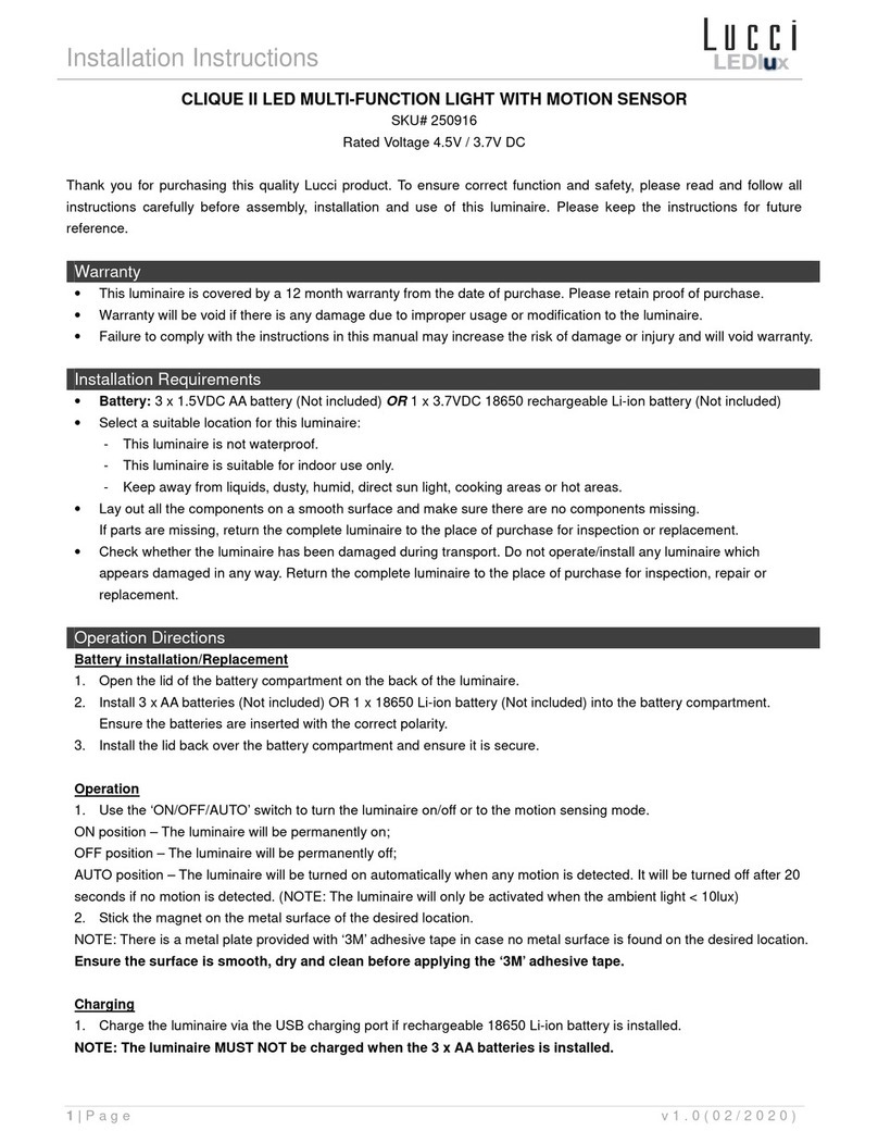 Lucci LEDlux 250916 installation instructions Lucci LEDlux 250916 installation instructions