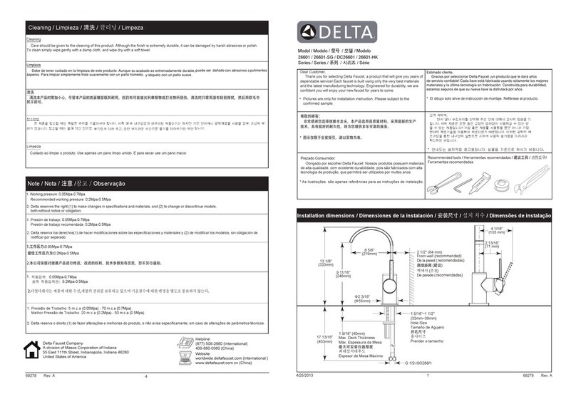 Delta 26601 Series quick start guide