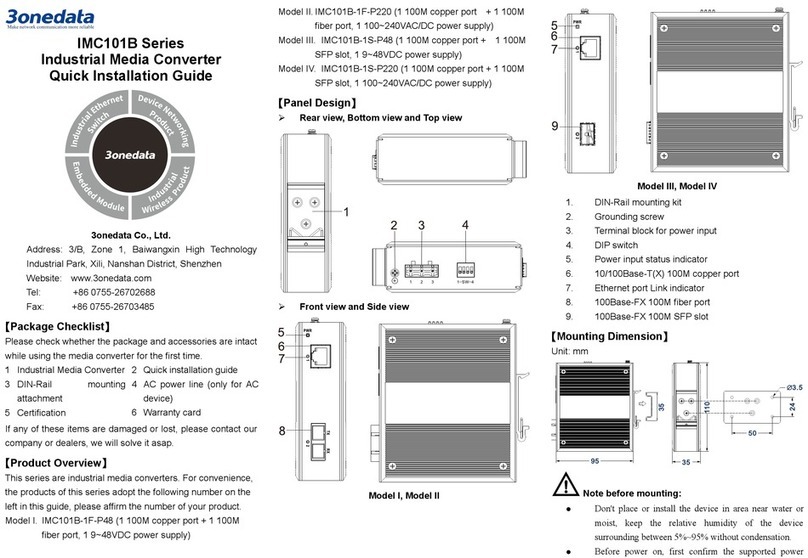 3One data IMC101B Series Quick installation guide