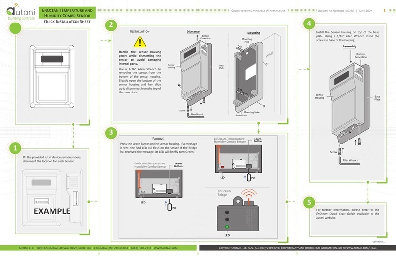 Autani EnOcean Quick installation sheet