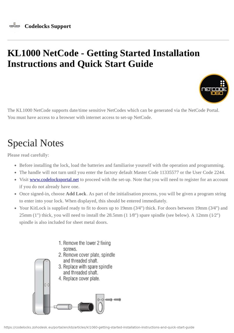 CODELOCKS KL1000 NetCode User manual