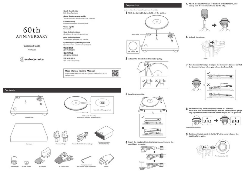 Audio Technica 60th ANNIVERSARY AT-LP2022 User manual