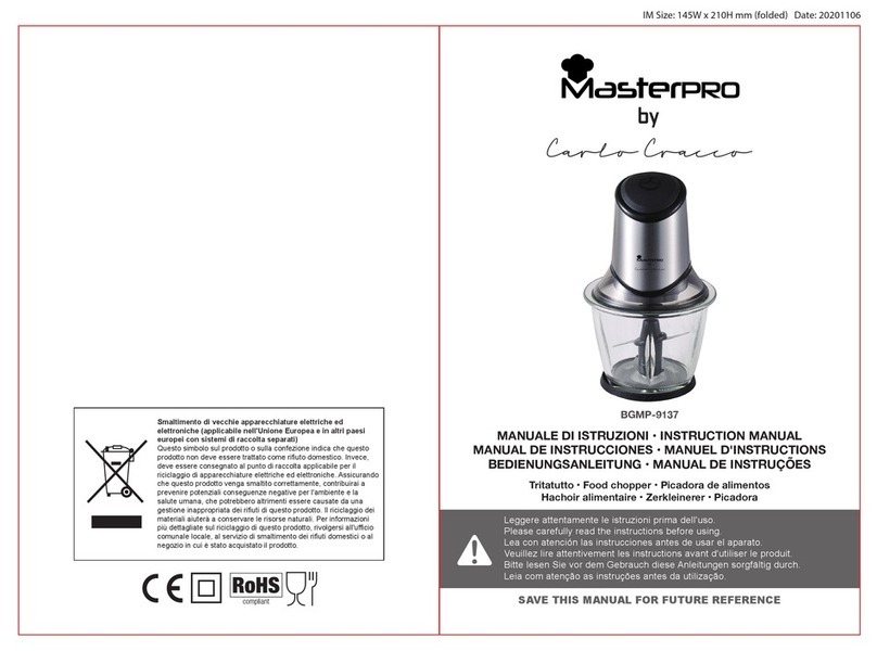 Carlo Cracco VasterPRO BGMP-9137 User manual