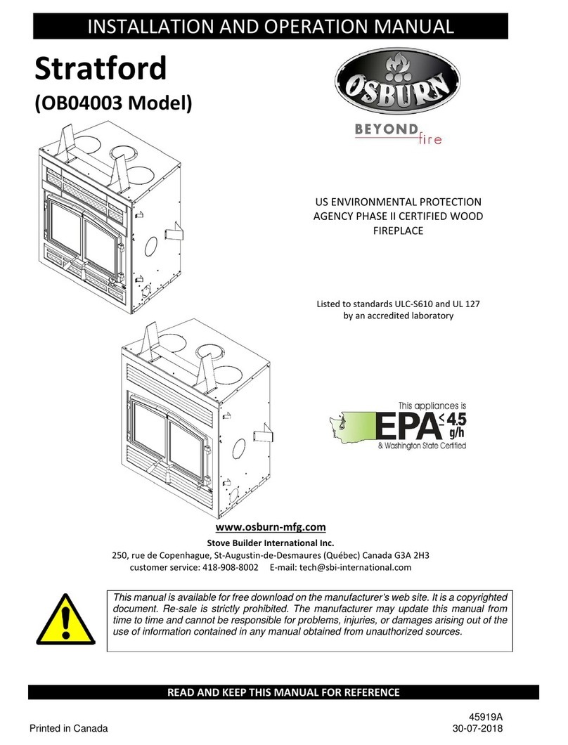 Osburn OB04003 Installation and operation manual Osburn OB04003 Installation and operation manual