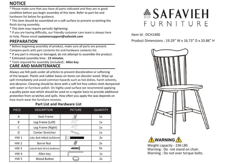 Safavieh Furniture DCH1400 User manual