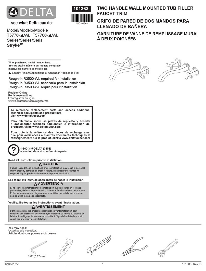 Delta Stryke T57766-WL Series quick start guide
