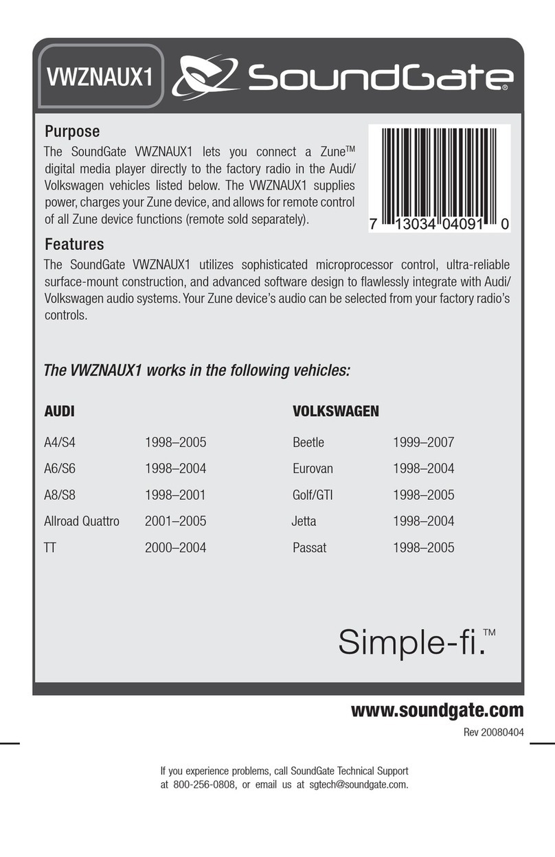 SoundGate Simple-fi VWZNAUX1 manual