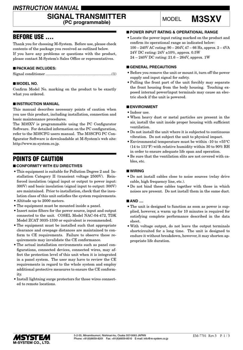 M-system M3SXV User manual