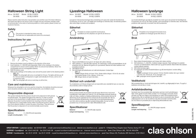 Clas Ohlson XY-BL2-20BT8 quick start guide