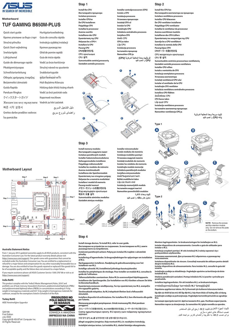 Asus TUF GAMING B650M-PLUS WIFI quick start guide