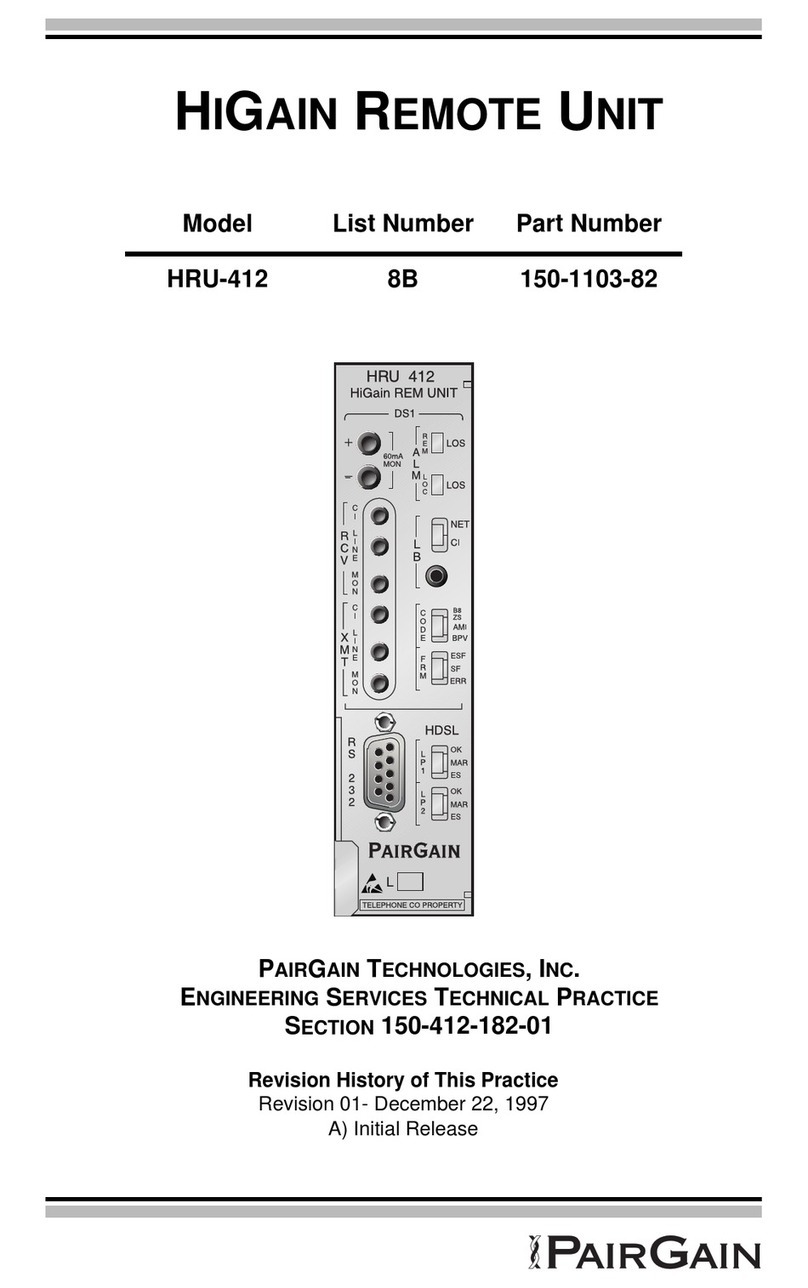 PairGain HIGAIN HRU-412 manual