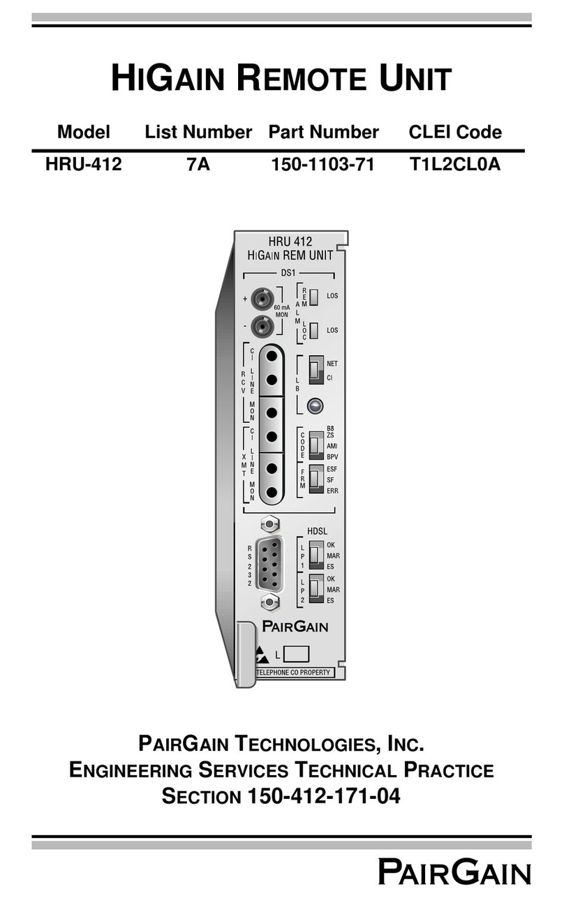 PairGain HIGAIN HRU-412 User manual