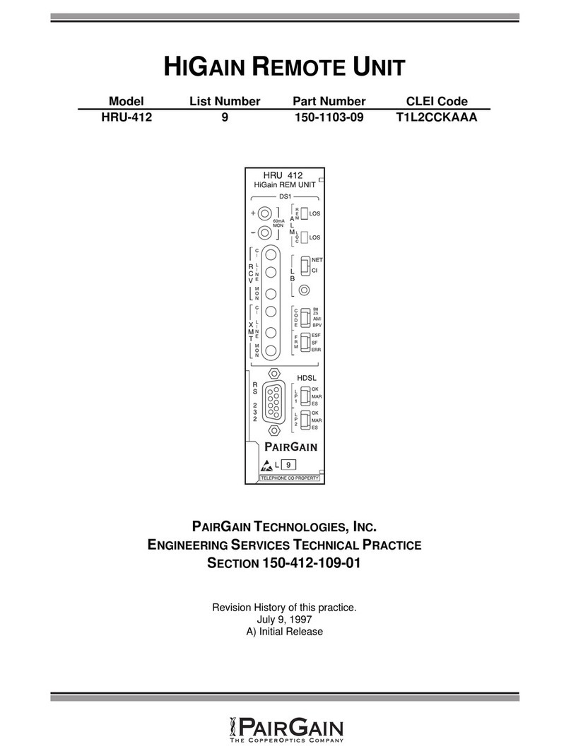 PairGain HIGAIN HRU-412 manual