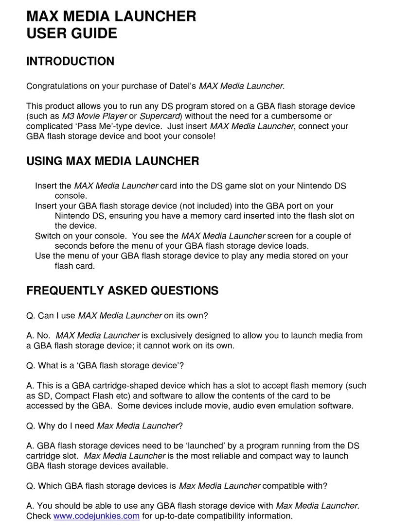 Datel MAX MEDIA LAUNCHER user guide