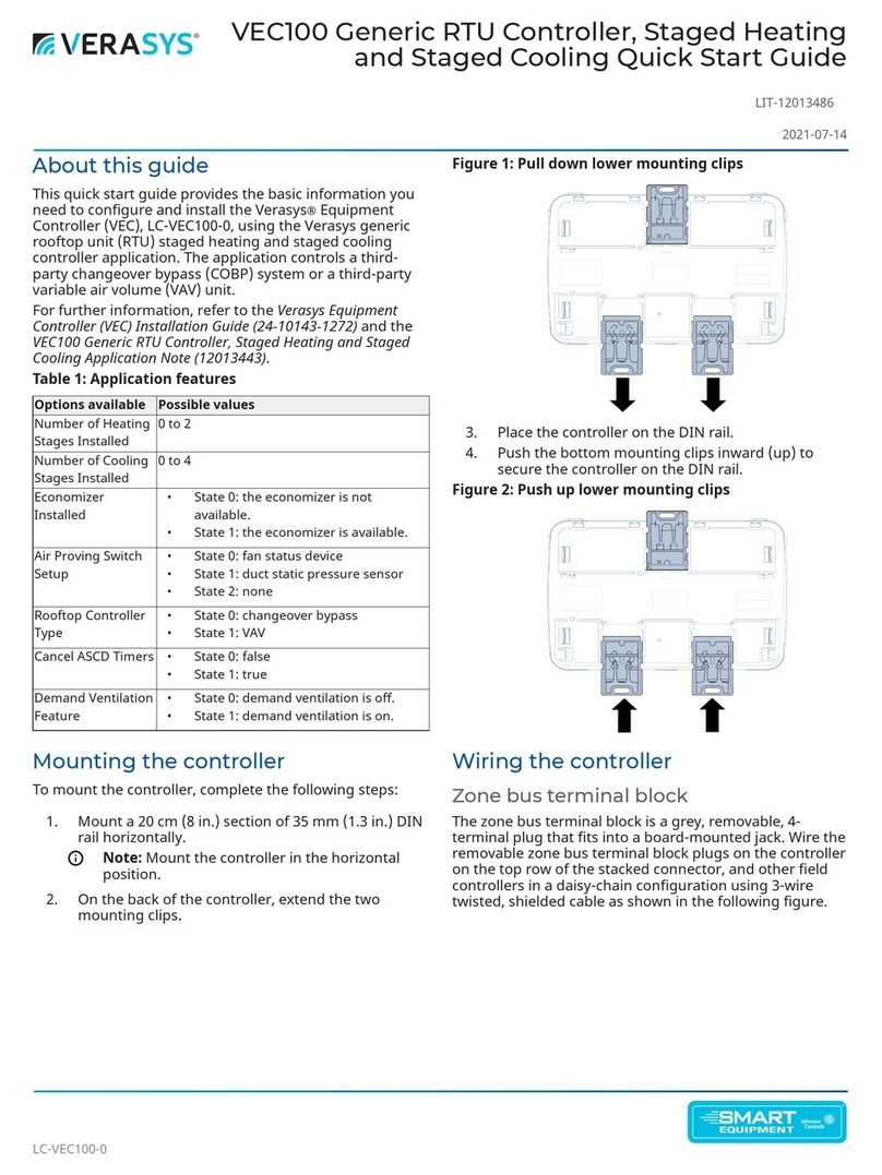 Johnson Controls SMART EQUIPMENT VERASYS VEC100 User manual Johnson Controls SMART EQUIPMENT VERASYS VEC100 User manual