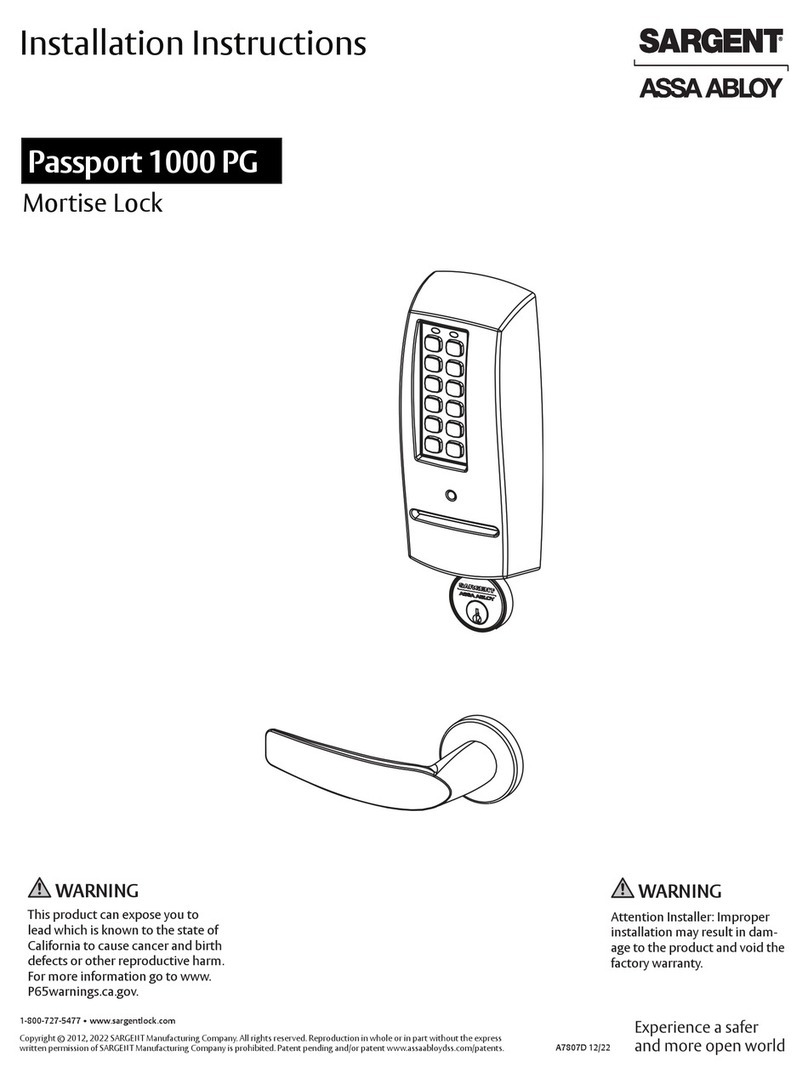 Assa Abloy Sargent Passport 1000 PG User manual
