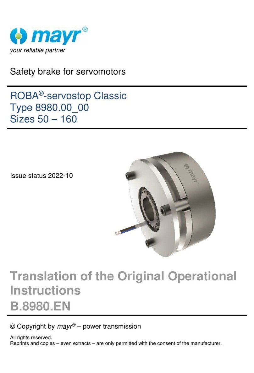 Mayr ROBA-servostop 8980.00 00 Operational instructions