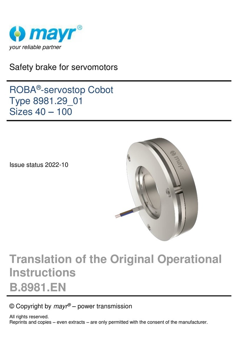Mayr ROBA-servostop 8981.29 01 Quick start guide