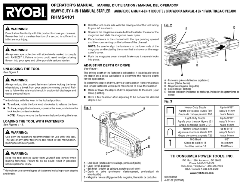Ryobishi RHMS4101 Operator's manual