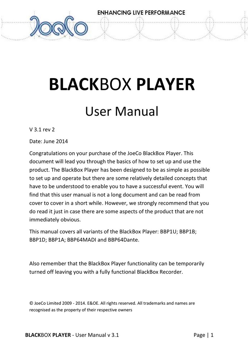 JoeCo BLACKBOX RECORDER user manual