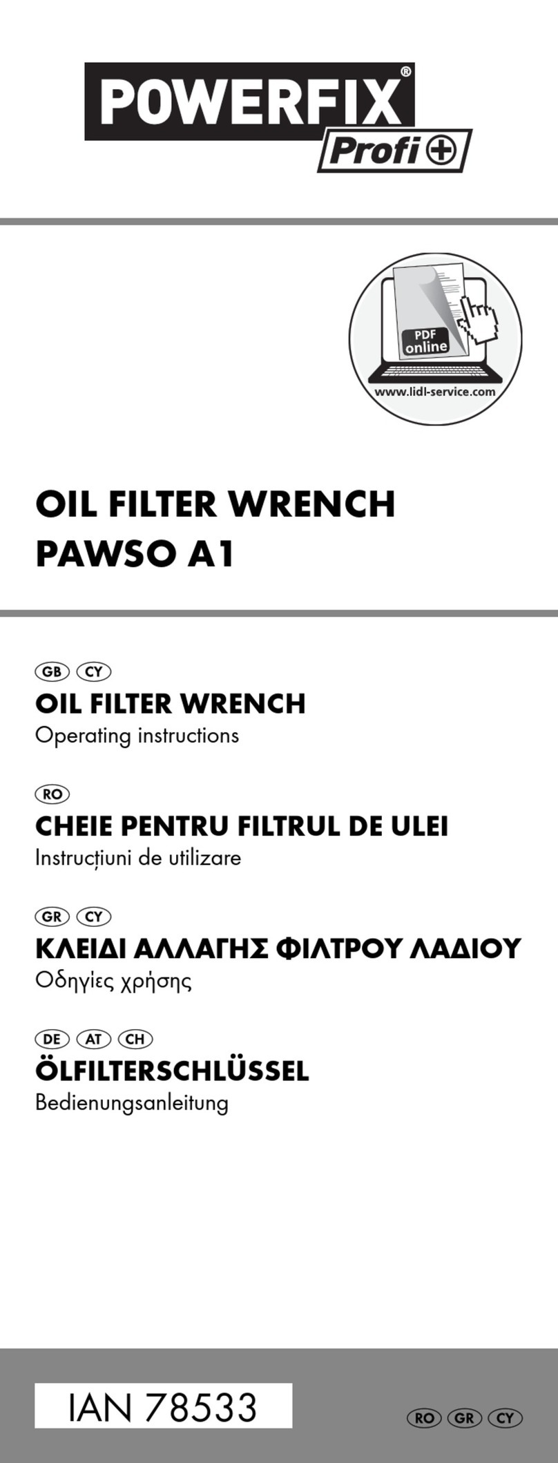 Powerfix Profi PAWSO A1 operating instructions