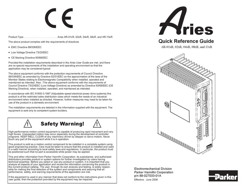 Parker Aries AR-01xR Quick reference guide