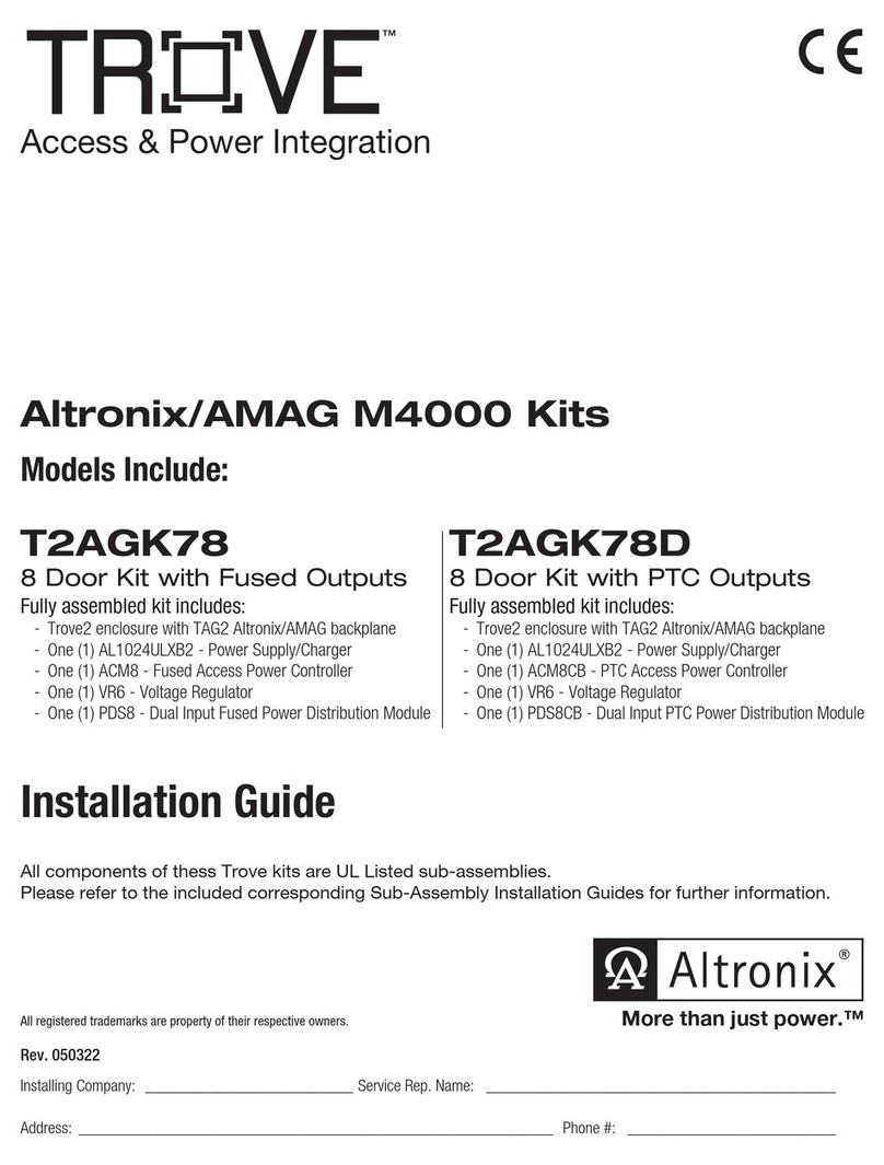 Altronix TROVE T2AGK78 User manual Altronix TROVE T2AGK78 User manual