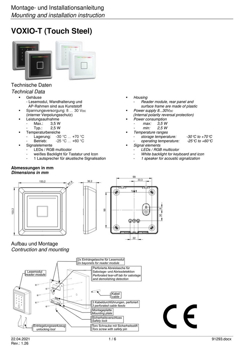 PHG VOXIO-T MOUNTING AND INSTALLATION INSTRUCTION
